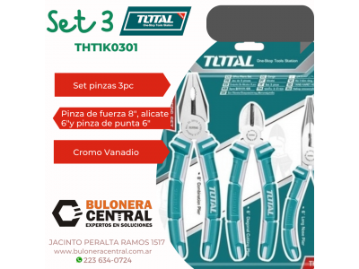 SET 3 PINZAS TOTAL